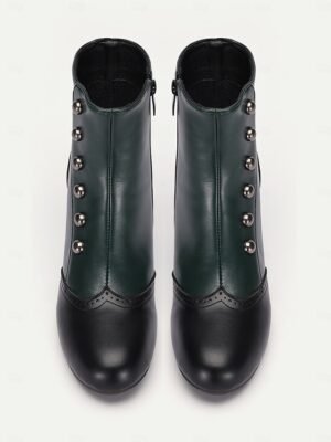 Victorian-Style Buttoned Round Toe Ankle Boots - Image 4