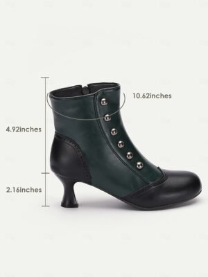 Victorian-Style Buttoned Round Toe Ankle Boots - Image 7