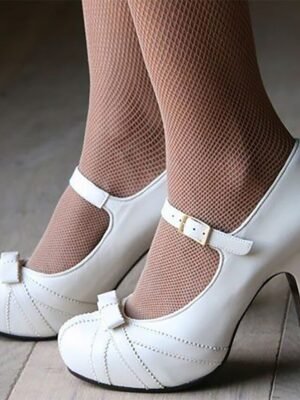 Vintage Block Heel Suede Round Toe Mary Jane Heels - Image 5