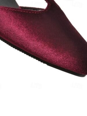 Vintage Elegant Green Velvet T-Strap Block Heel Mary Jane Heels - Image 8