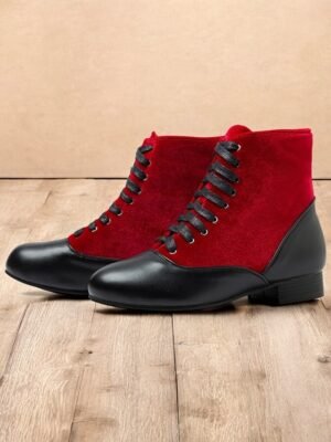 Vintage Flat Heel Lace-Up Victorian Ankle Boots - Image 1