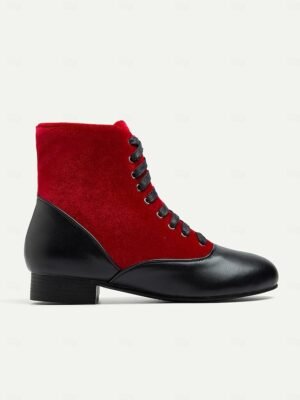 Vintage Flat Heel Lace-Up Victorian Ankle Boots - Image 7
