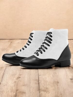 Vintage Flat Heel Lace-Up Victorian Ankle Boots - Image 9