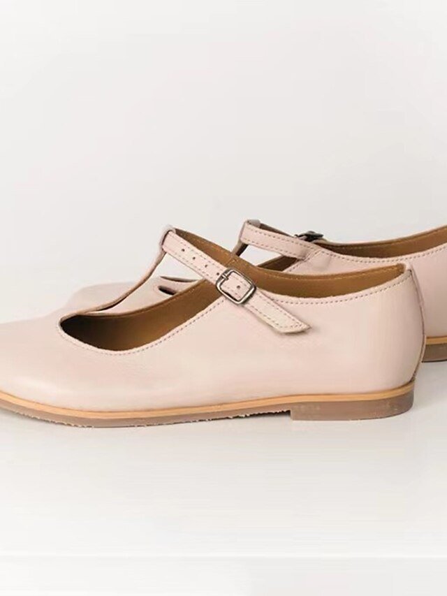 Vintage-Inspired Casual Round Toe T-Strap Flats - Image 5
