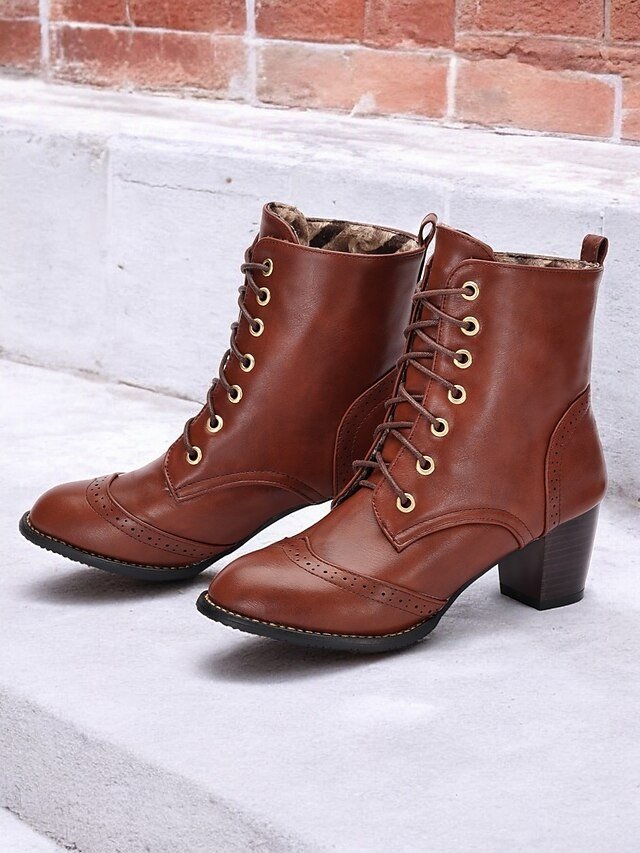 Vintage Mid-Heel Lace-Up Victorian Boots - Image 2