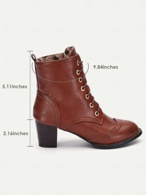 Vintage Mid-Heel Lace-Up Victorian Boots - Image 6