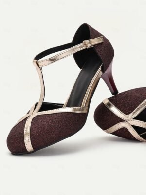 Vintage Retro-Inspired T-Strap Round Toe Heels - Image 20