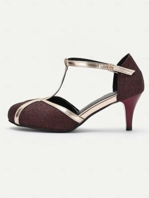 Vintage Retro-Inspired T-Strap Round Toe Heels - Image 22
