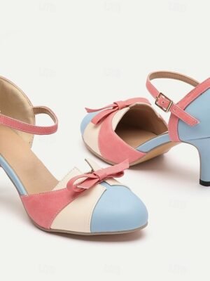 Vintage Retro-Inspired T-Strap Round Toe Heels - Image 8