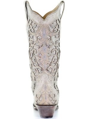 Vintage Western Embroidered Rhinestone Leather Cowboy Boots - Image 5