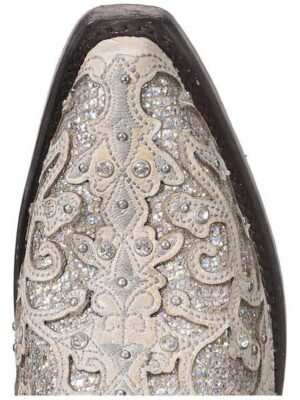 Vintage Western Embroidered Rhinestone Leather Cowboy Boots - Image 8