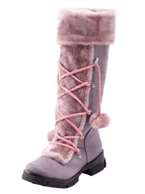 Winter Knee-High Faux Fur Pom-Pom Boots - Image 7