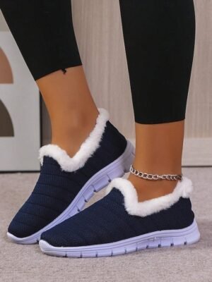 Winter Plush Fur Lined Slip-On Shoes - Image 10