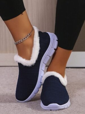 Winter Plush Fur Lined Slip-On Shoes - Image 11