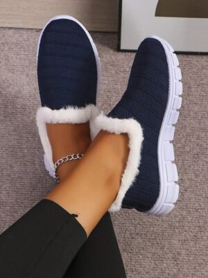 Winter Plush Fur Lined Slip-On Shoes - Image 12