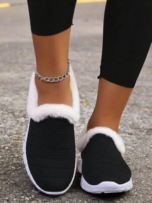 Winter Plush Fur Lined Slip-On Shoes - Image 6