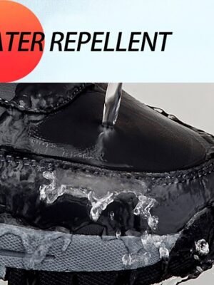 Winter Waterproof Faux Fur Lined Round Toe Wedge Heel Boots - Image 6