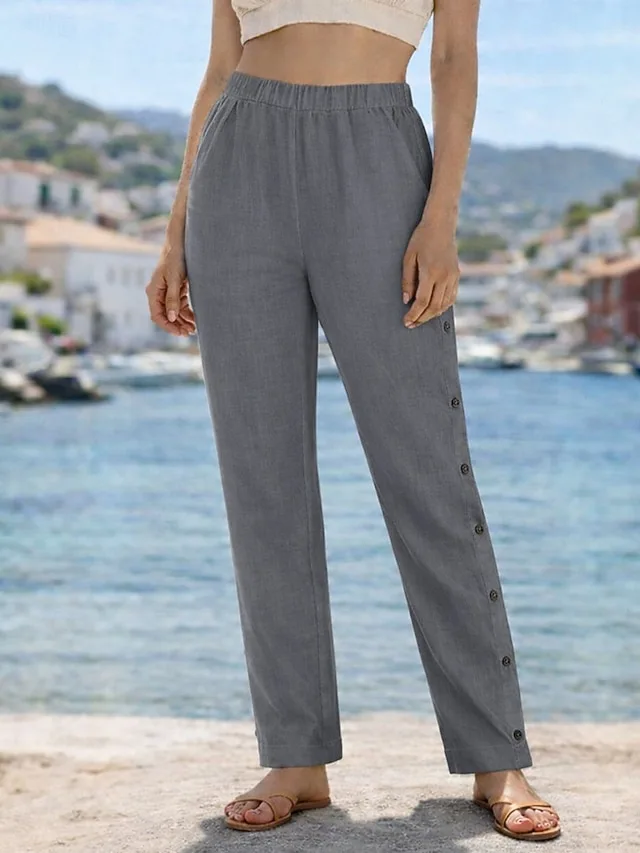 damen-100-baumwolle-abgeschnittene-hose-dunkelgray-6