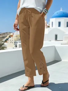damen-100-baumwolle-abgeschnittene-hose-khaki-3