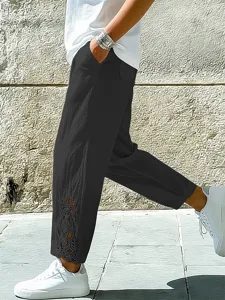 damen-100-baumwolle-abgeschnittene-hose-schwarz-5