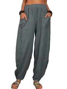 damen-100-baumwolle-baggy-hosen-haremsho-grau-11