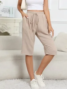 damen-100-baumwolle-shorts-leicht-lassig-khaki-4