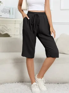 damen-100-baumwolle-shorts-leicht-lassig-schwarz-9