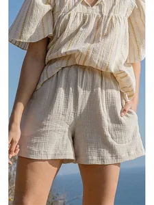 damen-100-baumwolle-shorts-stoffhosen-la-aprikose-1