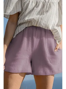 damen-100-baumwolle-shorts-stoffhosen-la-purpur-8