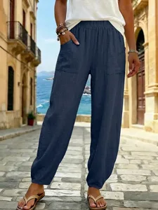 damen-100-baumwolle-sommerhose-hosen-hos-dunkelmarine-4