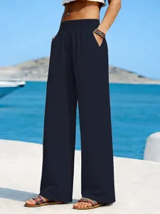 damen-100-baumwolle-weites-bein-chinos-m-dunkelmarine-3