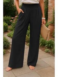 damen-100-baumwolle-weites-bein-chinos-m-schwarz-4