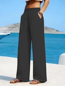 damen-100-baumwolle-weites-bein-chinos-m-schwarz-5