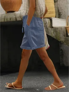 damen-100-baumwolle-weites-bein-shorts-m-dunkelgrau-7