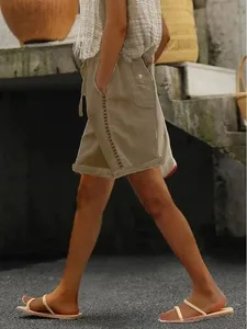 damen-100-baumwolle-weites-bein-shorts-m-khaki-5