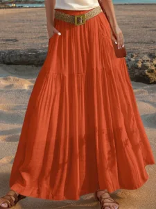 damen-asiatische-groe-lassig-sommer-midi-orange-1