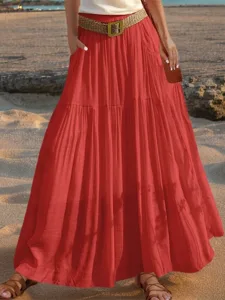 damen-asiatische-groe-lassig-sommer-midi-rote-3
