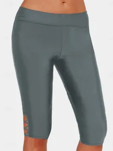 damen-badeanzug-dehnbare-boxershorts-bad-grau-3