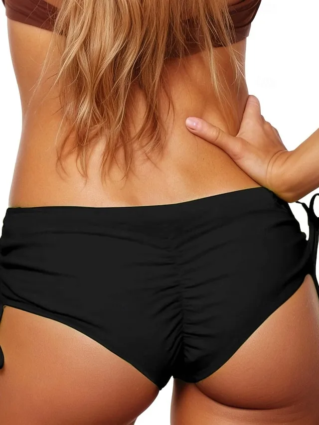 damen-badeanzug-dehnbare-boxershorts-fre-schwarz-2