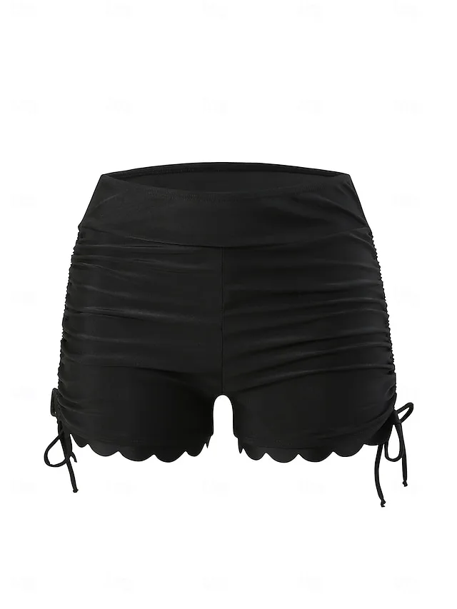 damen-badeanzug-dehnbare-boxershorts-sho-schwarz-1