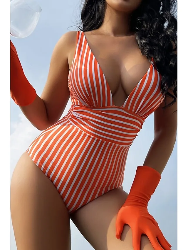 damen-badeanzug-einteiler-bademode-geraf-rote-4