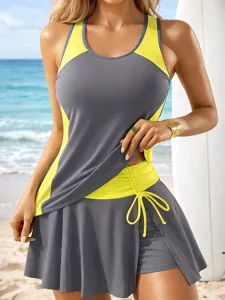 damen-badeanzug-mit-blumenmuster-tankini-gelb-23