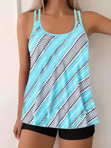 damen-badeanzug-zweiteilig-shorts-bademo-blau-11