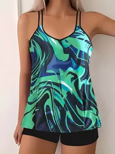 damen-badeanzug-zweiteilig-shorts-bademo-grun-10