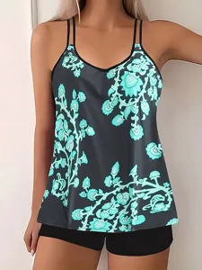 damen-badeanzug-zweiteilig-shorts-bademo-hellblau-5