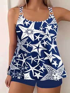 damen-badeanzug-zweiteilig-shorts-bademo-marineblau-2