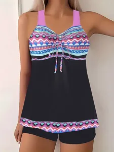 damen-badeanzug-zweiteilig-shorts-bademo-purpur-4