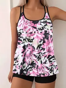 damen-badeanzug-zweiteilig-shorts-bademo-rosa-2