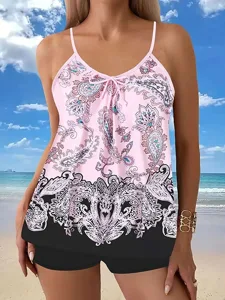 damen-badeanzug-zweiteilig-shorts-bademo-rosa-5