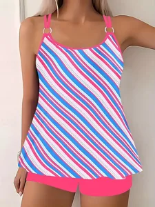 damen-badeanzug-zweiteilig-shorts-bademo-rosenrot-6